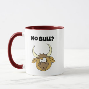 Taza No Bull Funny Brown Personalizado Cow Head Art