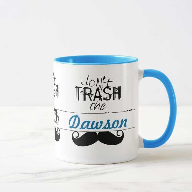 Taza No destrocen el bigote de bigote retro hipster (Derecha)