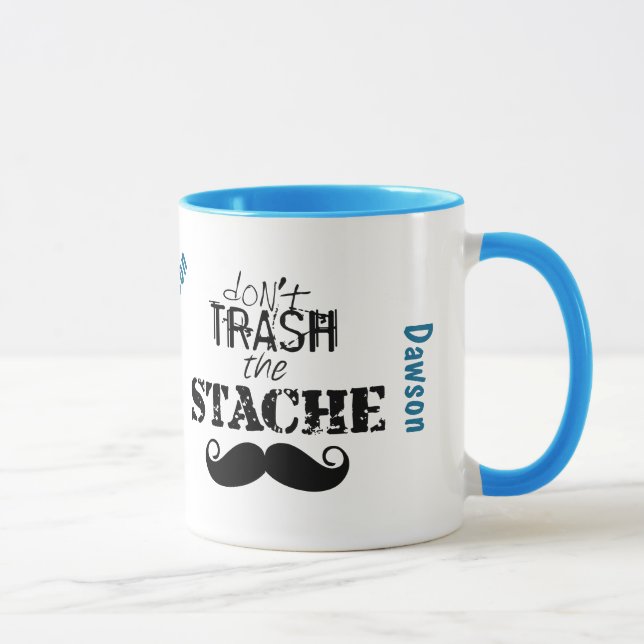 Taza No destrocen el bigote de bigote retro hipster (Derecha)