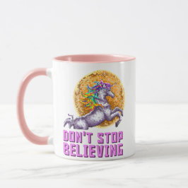 Taza No detengan a Believin Rainbow Unicorn