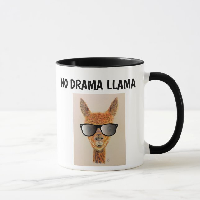 Taza NO DRAMA LLAMA con gafas de sol Coffee Mugs (Derecha)