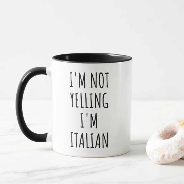 Taza No estoy gritando, soy italiana divertida Italia (Con donut)