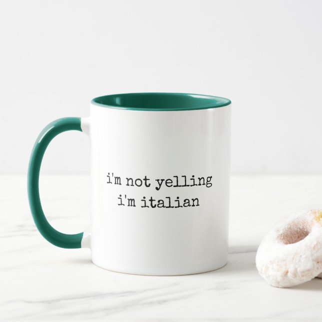 Taza No Estoy Gritando Soy Italiano Divertido (Con donut)