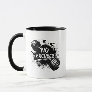 Taza No Excuses Mug – Bold Motivational Coffee Cup