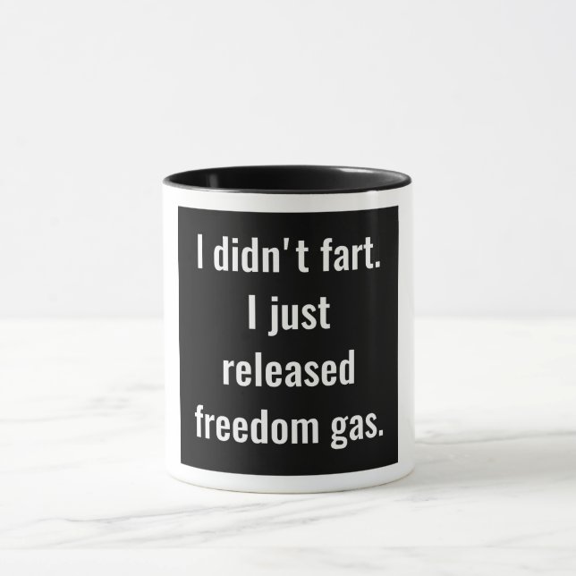 Taza No fart. Acabo de lanzar el gas de la libertad (Centro)