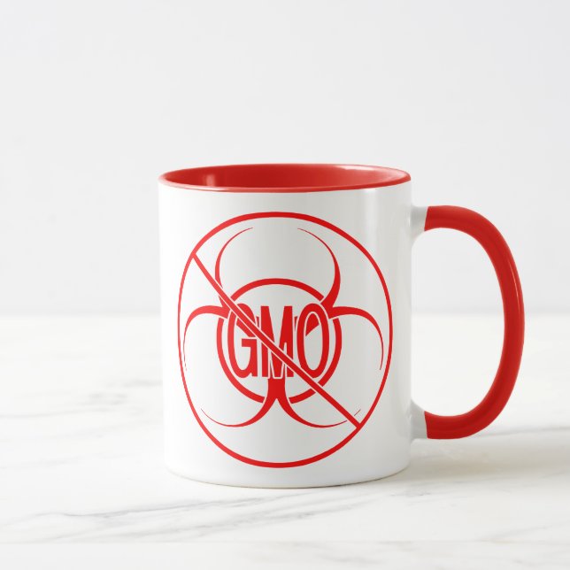 Taza No GMO Café Mug Biohazard Warning GMO Cup Mugs (Derecha)