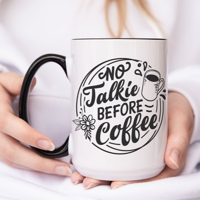Taza No hablar antes del café (Funny No Talkie Before Coffee Mug)