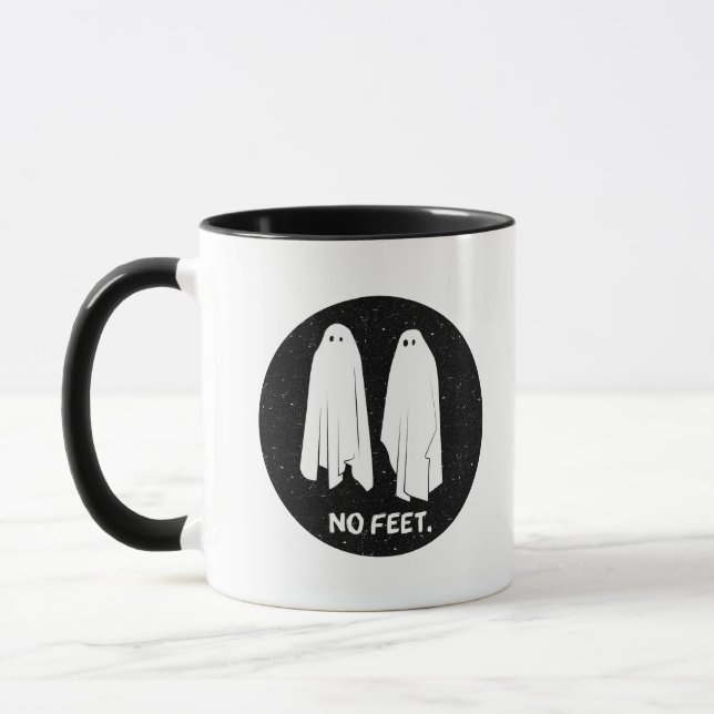 Taza No hay fantasmas de pies Gracioso Geek Monocrome M (Izquierda)