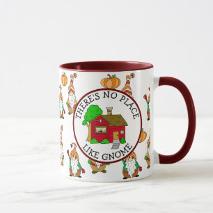 Taza No hay lugar como Gnome, Personalizado Autumn Gnom