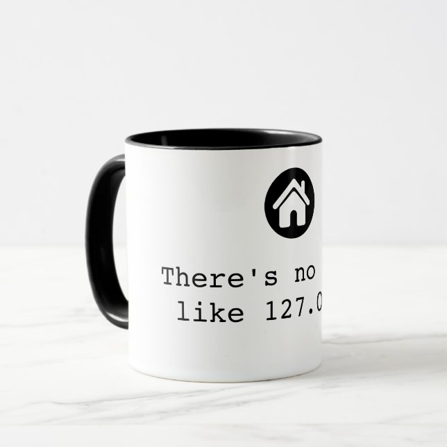 Taza No hay lugar como la dirección IP 127.0.0.1 (Anverso izquierdo)