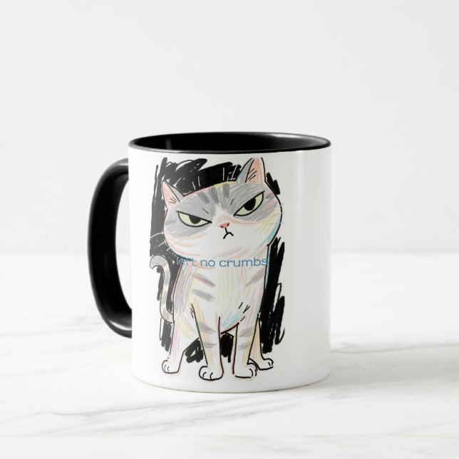 Taza "No hay migajas" Sassy Cat Mug (Anverso izquierdo)