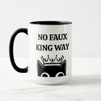 Taza No hay reyes contra Trump un gato feminista demócr