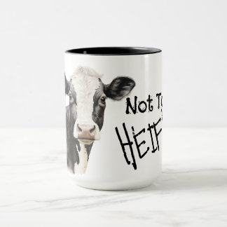 Taza No hoy novilla vaca negra y blanca