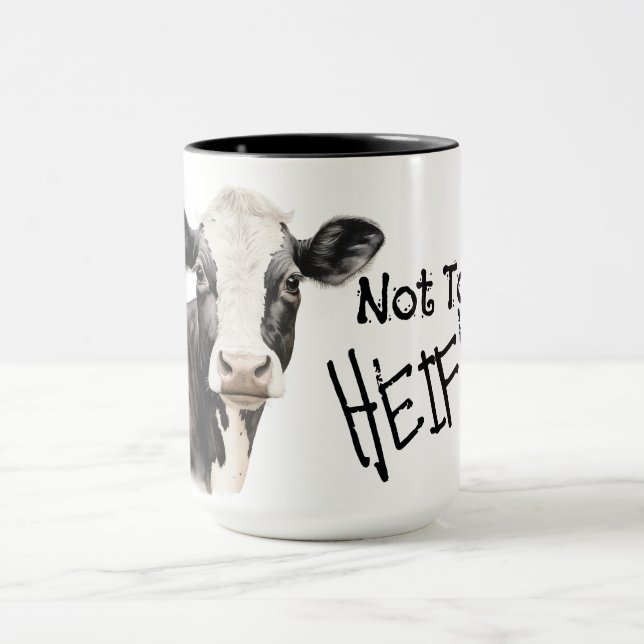 Taza No hoy novilla vaca negra y blanca (Centro)