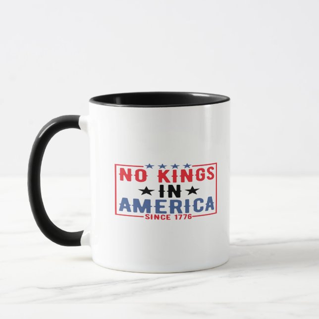 Taza No Kings In America Since 1776 Patriotic Independe (Izquierda)