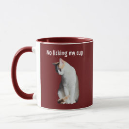 Taza No Licking My Cup Funny Cat Mug