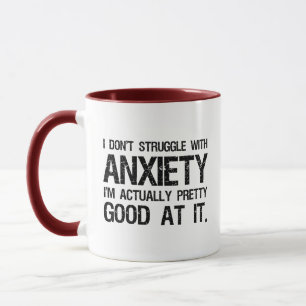 Taza No lucho con ansiedad curiosa