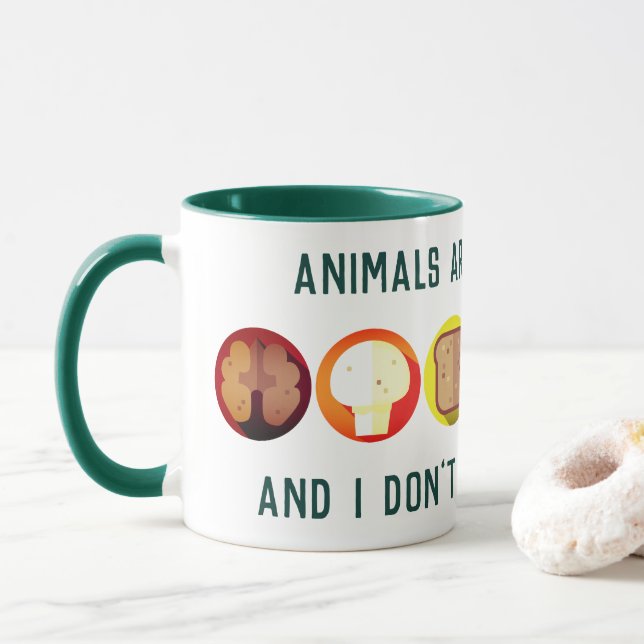 Taza No me como a mis amigos - de vegan (Con donut)