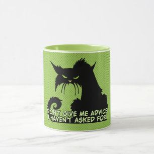 Taza No me dé el consejo el decir enojado del gato