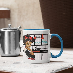 Taza No me levanto y resplanto, cafeinado, espero