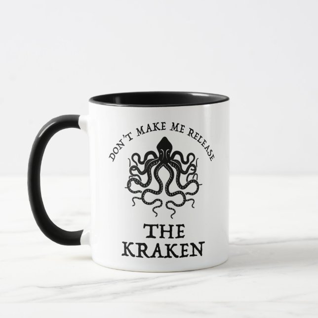 Taza No me obligues a liberar al Kraken (Izquierda)