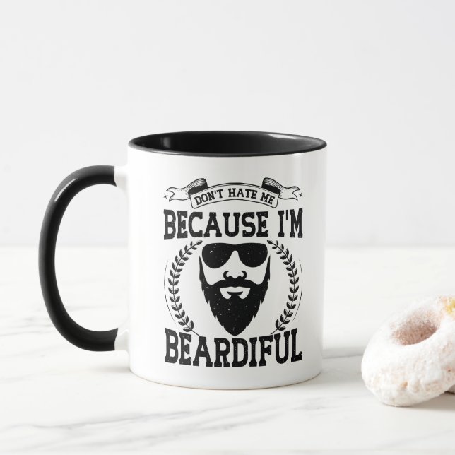 Taza No Me Odies Porque Soy Hermoso Amantes de la Barba (Con donut)