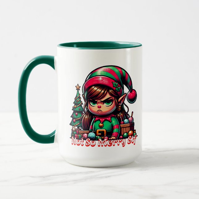 Taza No muy Feliz Nochebuena | Funny Personalizado (Izquierda)