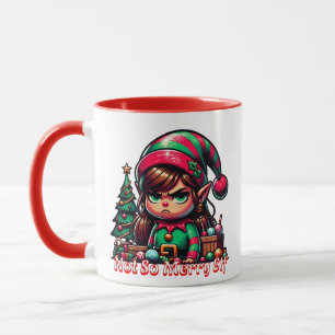 Taza No muy Feliz Nochebuena   Funny Personalizado