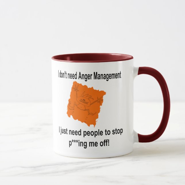 Taza No necesito Manejo de la Ira (Rojo) (Derecha)