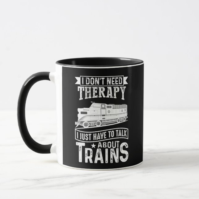 Taza No necesito terapia, solo hablemos de trenes diese (Izquierda)
