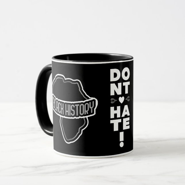 Taza No odies la historia NEGRA (Anverso izquierdo)