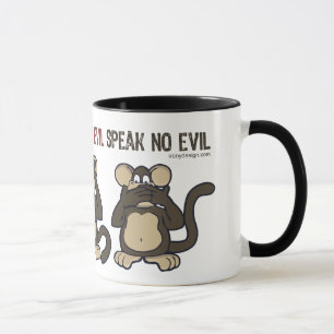 Taza No oiga ningún mono del mal - nuevo