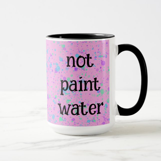 Taza No pintar agua divertida café con bandeja rosa Mug (Derecha)