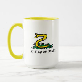 Taza No pisar en snek memes parodia de Gadsden SnekRigh