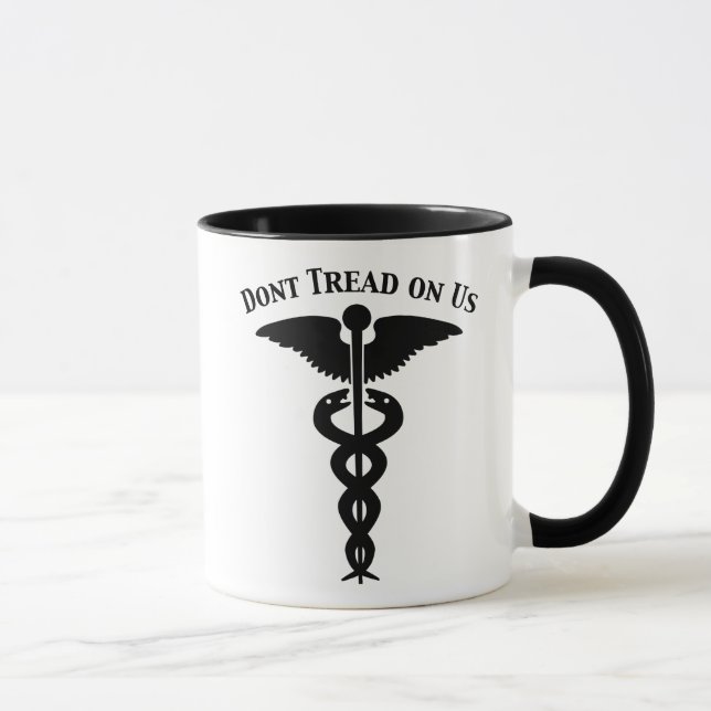 Taza No pise en nosotros el caduceo (Derecha)