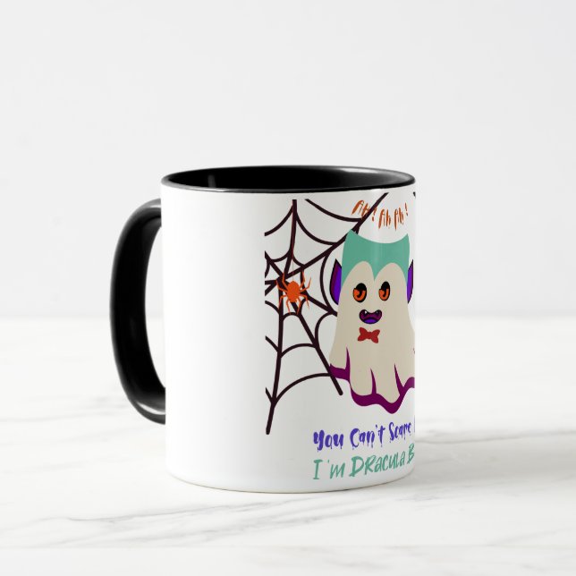 Taza No puedes asustarme soy Drácula Boo Black Mug (Anverso izquierdo)