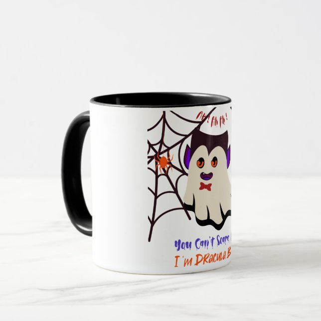 Taza No puedes asustarme soy Drácula Boo Black Mug (Anverso izquierdo)