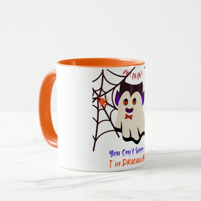 Taza No puedes asustarme soy Drácula Boo Naranja Mug (Anverso izquierdo)