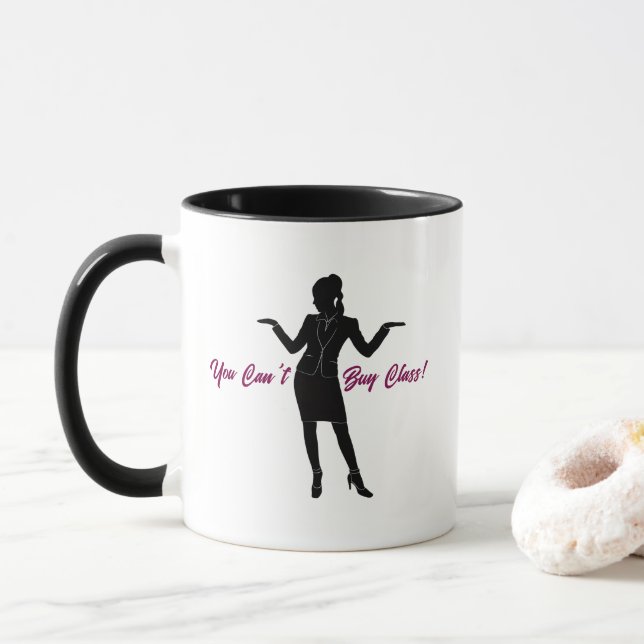 Taza "¡No puedes comprar clase!" (Con donut)