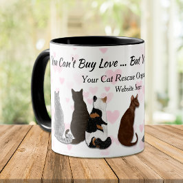 Taza No puedes comprar el rescate de gatos amorosos