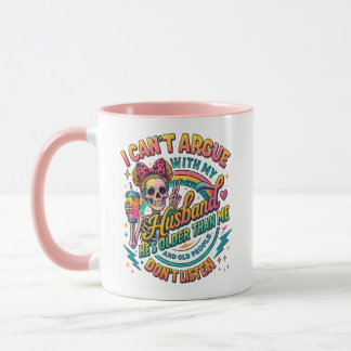 Taza No puedo discutir con mi marido esqueleto meme taz