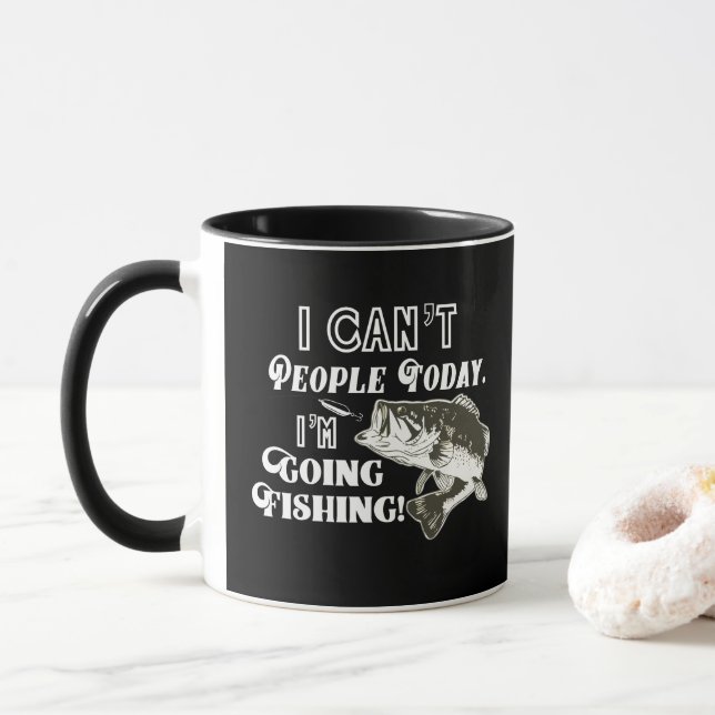 Taza No puedo gente que voy pescando el bajo divertido (Con donut)