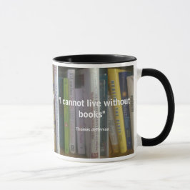 Taza No puedo vivir sin cita de los libros