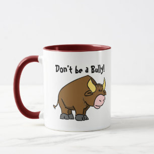 Taza No Seas un Matón, Lindo Toro de Dibujos Animados c