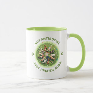Taza No soy antisocial, solo prefiero a los perros - Co