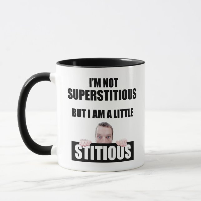 Taza No soy supersticioso pero soy un poco cursi (Izquierda)