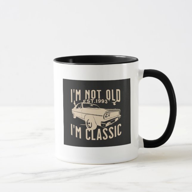 Taza No soy viejo, clásico, moderno y moderno auto vint (Derecha)