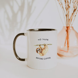 Taza No Talkie Antes del Café | Perezoso Acuarela