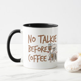 Taza No Talkie Before Coffee funny cat lover gift