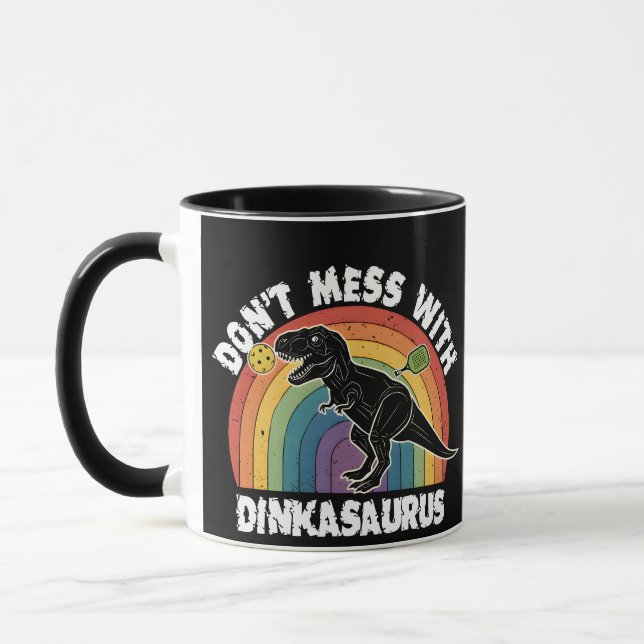 Taza No Te Metas Con Dinkasaurus Pickleball (Izquierda)